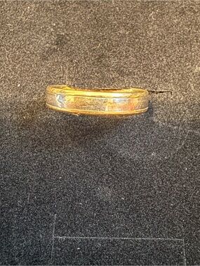 Vintage 18K Solid Gold Textured Wedding Band - Made in Turkey